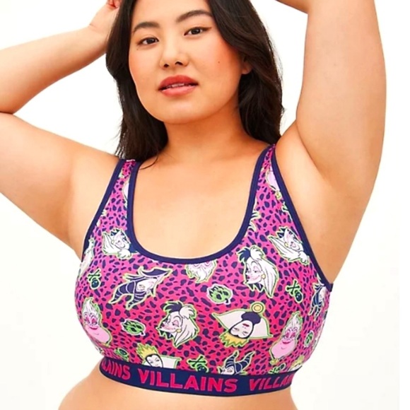 NEW 1X TORRID DISNEY Bralette Bra Top Villainesses Cotton Cruella (14-16) 42-46” - Picture 15 of 15